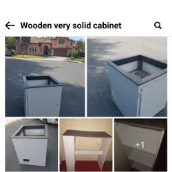 Wooden Cabinet  Or High -Top Gathering Standing Table 