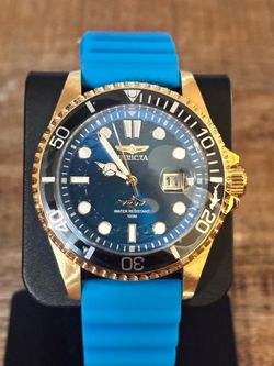Invicta Pro Diver Watch Blue Silicone Strap
