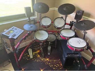 Roland V-Session drum kit with sound system and gig bags