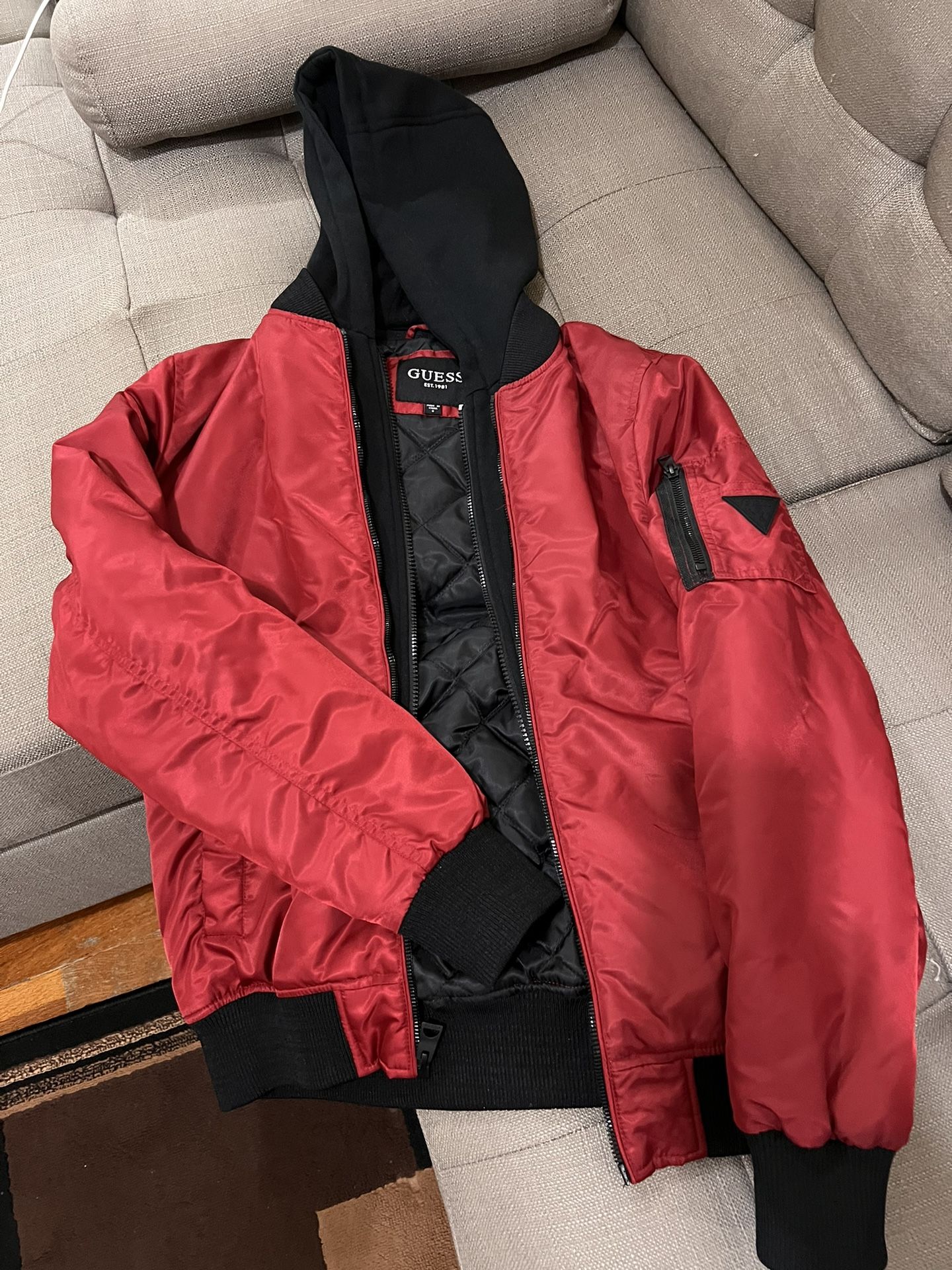 Guess Men's Hooded Bomber Jacket