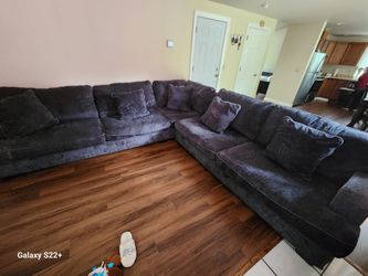 L shape chenille sectional sofa from Ashley