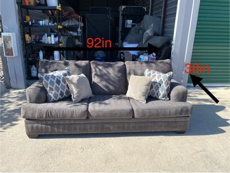 Gray 3-Seater Couch W/Pillows By Ashleys (DELIVERY AVAILABLE)