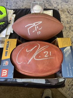 San diego chargers Phillip Rivers and LT Ladanian Tomlinson (Wilson the duke) signed autographed footballs auto   LT ball l doesn’t hold air with olde