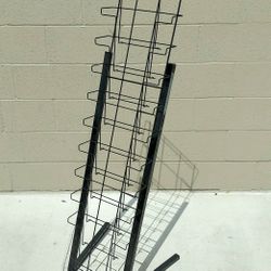 Black 10 Pocket LP Vinyl Record Floor Standing Metal Display Rack