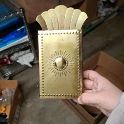 Vintage Brass Fire Place Match Holder