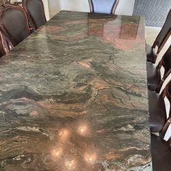 Marble Table with 10 Chairs 