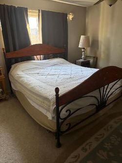 King Size Bed with trim and Beauty Rest heating mattress