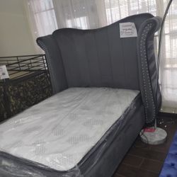Queen Velvet Bed Frame