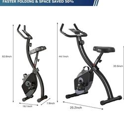 Indoor Folding Exercise Bike, Stationary Bikes For Home Workout 