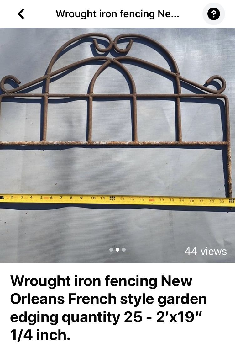 Our Garden District Iron Fence Wrought Iron Edging is a pretty and practical addition to your garden or flower beds. The easy-locking ring system all