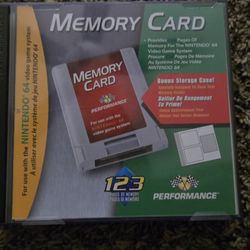Memory Card Performance Brand for Nintendo 64 N64 Memory Pak *****BOX ONLY******