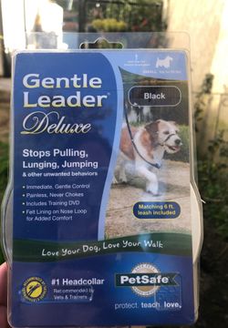 Gentle-use head collar and leash