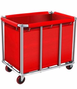 Commercial Laundry Cart with Wheels, 400L Large Rolling Laundry Cart with Steel Frame and Oxford Cloth, Heavy Duty Industrial Laundry Cart for Home,Ho