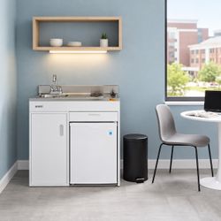 36 in. Compact Miniature Kitchen, in White
