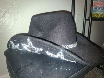 Sparkly Rhinestone & Glitter Star Cowboy Hat - Size 57 (Medium)