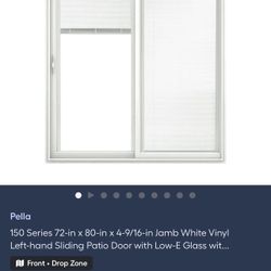 Left-hand Sliding Patio Door with Low-E Glass