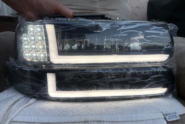 00-06 Chevy Tahoe Smoke Black LED Strip Headlights Parking Lights