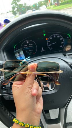 Ray-ban Square Frame Sunglasses Gold Metal