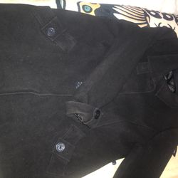 Kristen Blake Ladies Black Fine Australian Wool Blend Peacoat Coat Lined Size XL