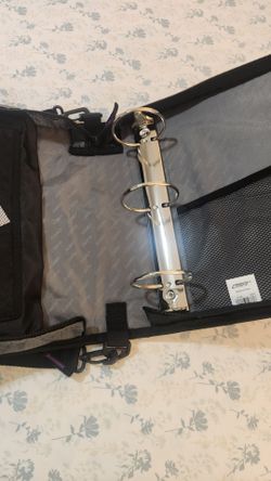3 ring binder with handle and shoulder strap
