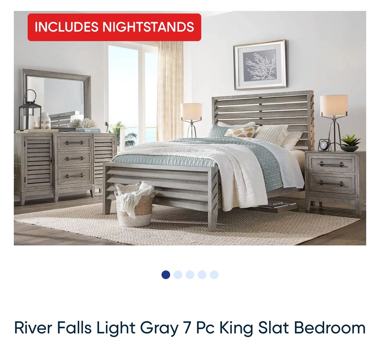 River Falls Light Gray 5 Pc KING