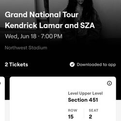Kendrick Lamar And SZA tickets. 
