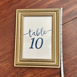 Gold Frame Table Numbers For Wedding Or Event