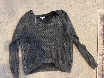 New Boundaries Acid Washed Black Sweater