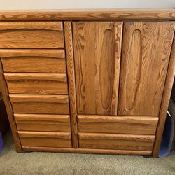 Vintage Retro Modern Dresser Chest Of Drawers Armoire Cabinet With Slide Out Shelf. $100.00 Firm.