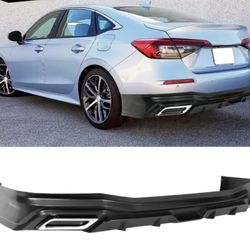 Fits 22-23 Honda Civic 11th Gen Sedan PP Rear Bumper Lip Diffuser W/Muffler Tip