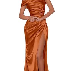 Burnt Orange Silk Dress 