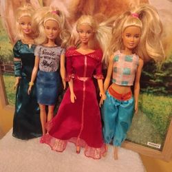 Lot Of 4 Barbie Dolls
