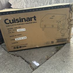 Cuisinart Chef's Style Tabletop Portable Propane Gas Grill, 20,000 BTU Stainless Steel 2-Burner Outdoor BBQ Grill