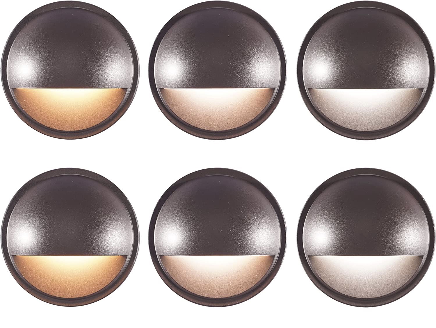Pack Of 6 CLOUDY BAY Low Voltage 3 Watt LED House / Deck Lights Black 12-24Volt