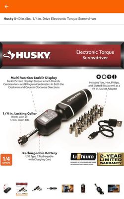 Husky ¼in Electronic Torque Screwdriver 