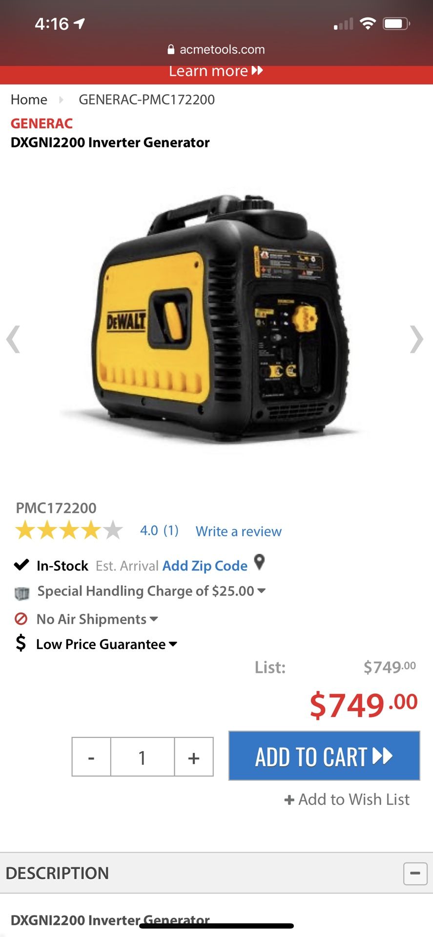 dewalt generator