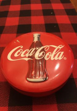 Coca Cola Tin, round with dents
