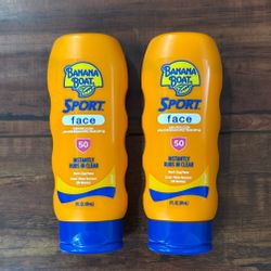 Banana Boat FACE Sunscreen Lotion; Won’t Clog Pores; Instantly Rubs In Clear: SPF 50 3 oz Each (2 For $18)