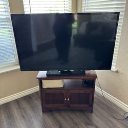 55 Inch Phillips TV And Wood Stand