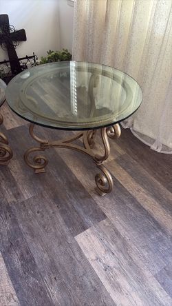 Beveled Glass Coffee Table And End Table