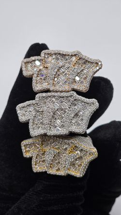 777 MOISSANITE RING WITH BAGUETTES 10CTW