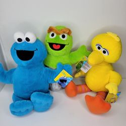 New Lot Of 3 Sesame Street 18" Plush 