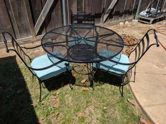 Beautiful 4 - Piece Black Wrought Iron Patio / Garden Set