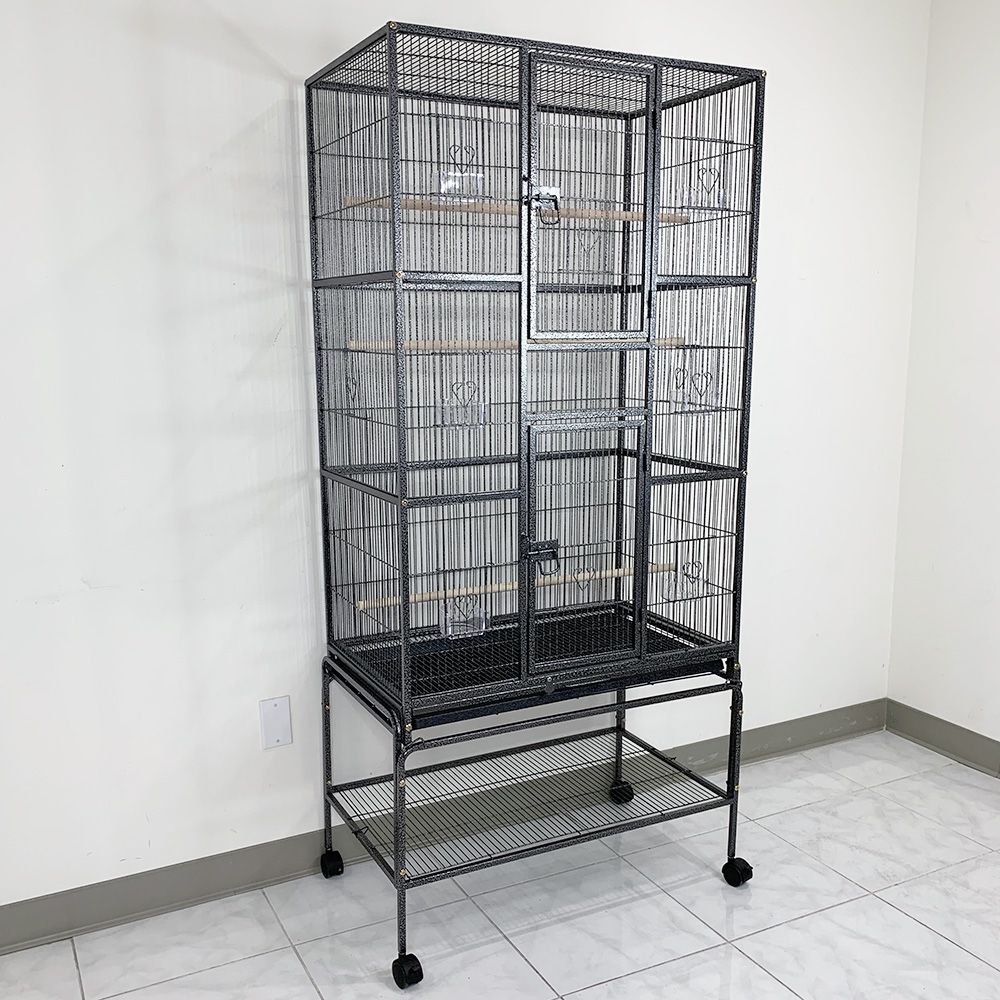 $165 (New) X-Large 69” bird cage for mid-sized parrots cockatiels conures parakeets lovebirds budgie, 31x19x69”