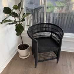 Black Rattan Oversized Chair