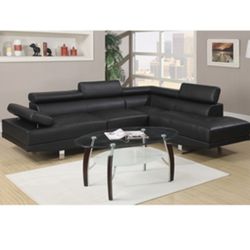 Gorgeous Black Colored 2 piece Sectional Set