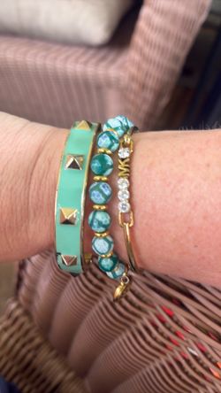 Tory Burch bracelet and turquoise and gold bracelet