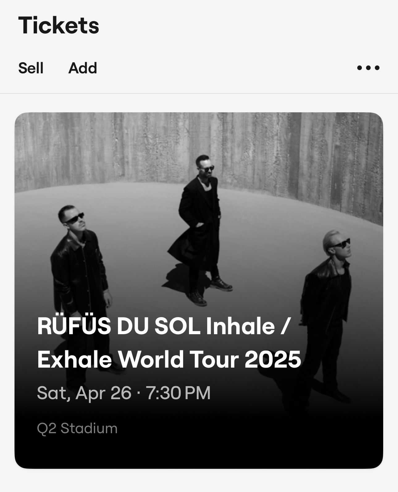 Rufus Du Sol Tickets, $300, 2 Tickets