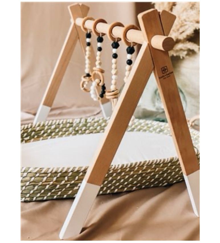 Wooden Activity Play Gym | Black Toys | Huds + Hanes LLC