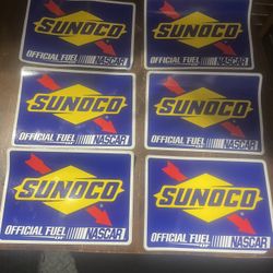 Large Sunoco Fuel Nascar Stickers 6 Pack